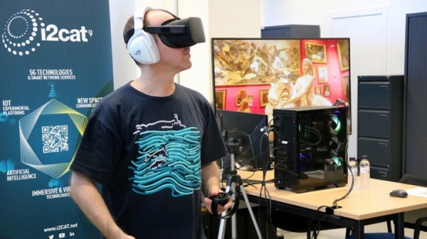 La realitat virtual és una de les principals tecnologies amb què treballa l'Immersive Experience Lab | Gemma Sánchez (ACN)