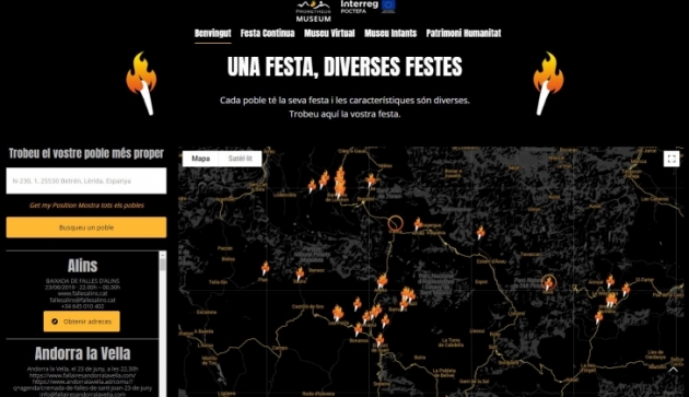 Interacció Mapa d’ubicació de les festes del foc dels Pirineus | prometheus.museum