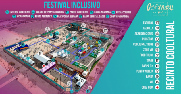 Plànol de les instal·lacions del festival inclusiu Cooltura Fest