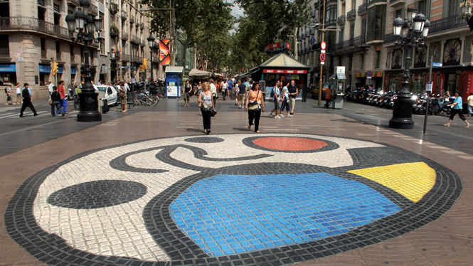 Mosaic del Pla de l'Os a la Rambla de Barcelona. barcelonaturisme.com
