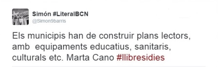 Els municipis han de construir plans lectors, amb  equipaments educatius, sanitaris, culturals etc. Marta Cano @Simon9barris